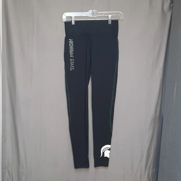 Champion Pants - Michigan State Champion Womens Black Athletic Leggings Size Small